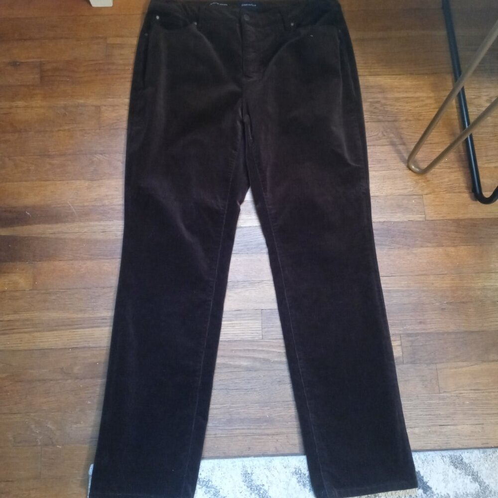 CHARTER CLUB Lexington straight corduroy jeans in chocolate brown (sz14)